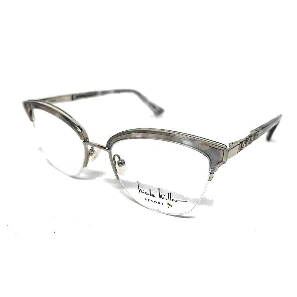 NICOLE MILLER MALLORCA 01 CRYSTAL GRAY EYEGLASS FRAMES 51-18-135 WOMENS